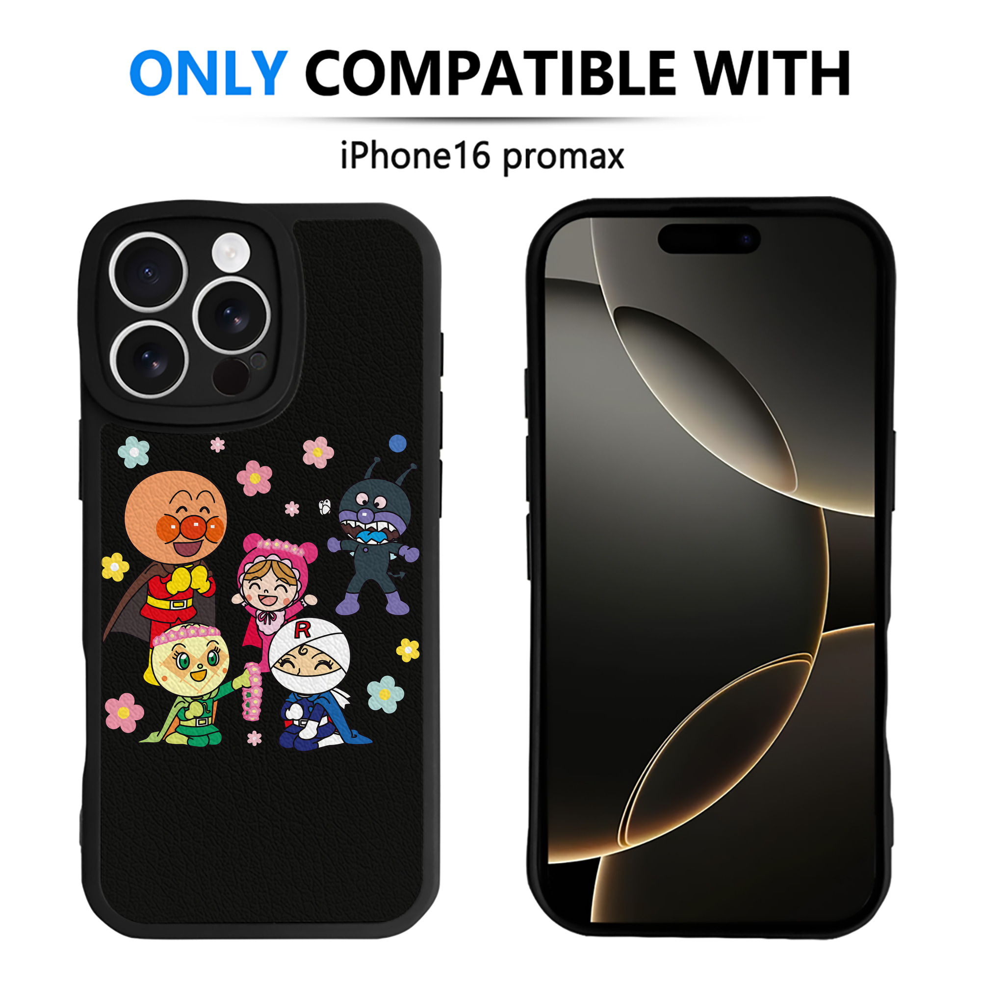 （画像用） アンパンマン Anpanman 【iPhone 16シリーズ対応】シリコンスマホケース（レザー調） 材質：シリコン